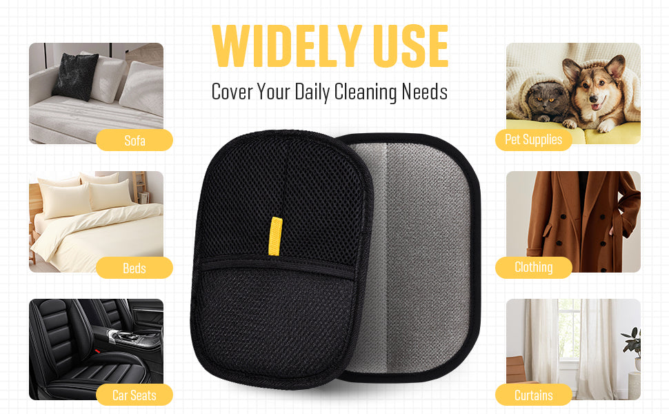 Pet hair removal glove cleaning car interior